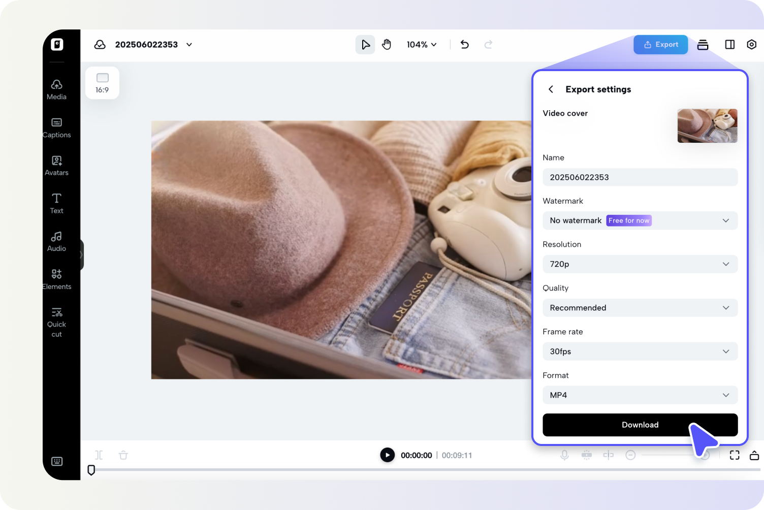 Export your video