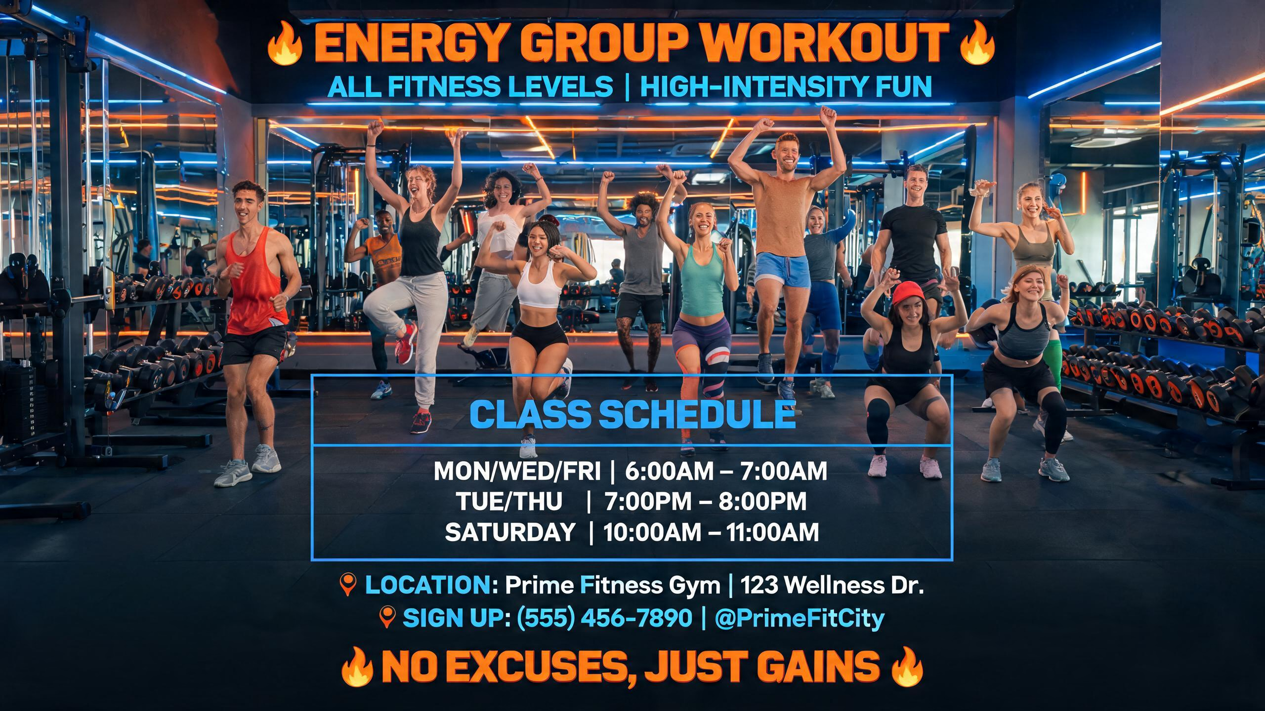 Fitness class flyer