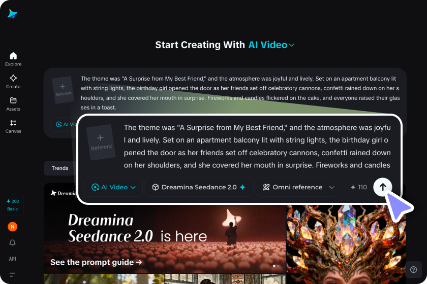 ビデオジェネレータを開き、プロンプトを入力してください