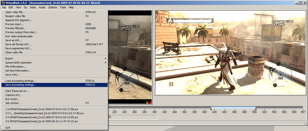 Export the video an AVI file