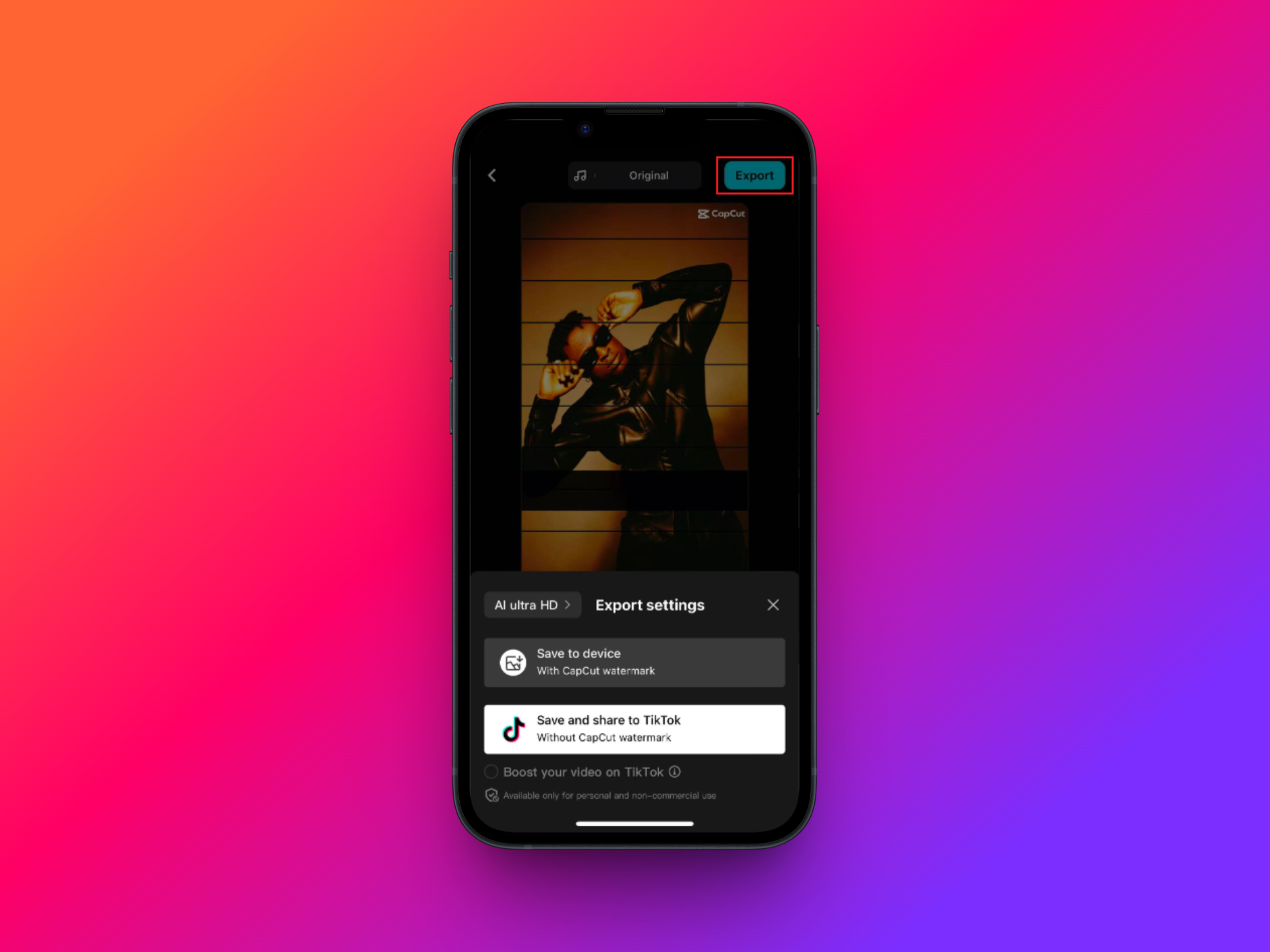 Export your motion graphics video according to your desired settings