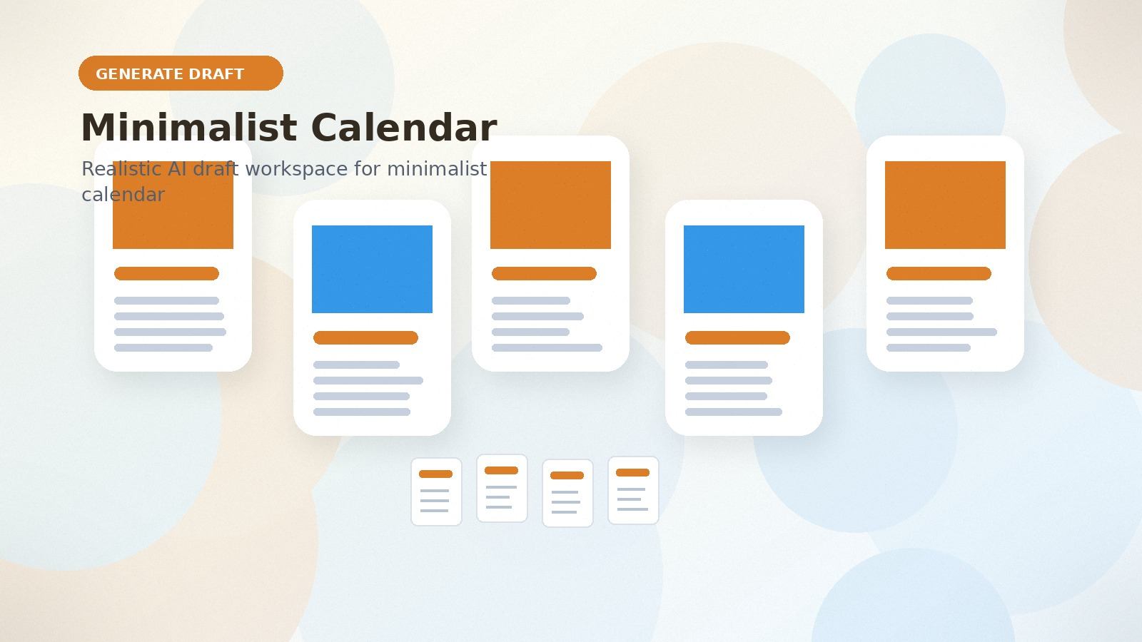 Minimalist Calendar realistic generate draft visual for minimalist calendar