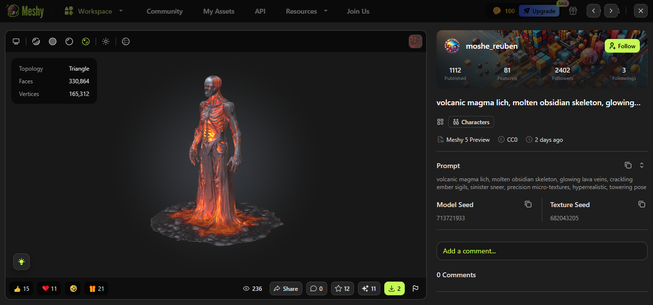 Meshy AI 3D model creator