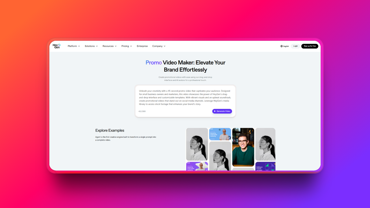 HeyGen's AI promo video maker