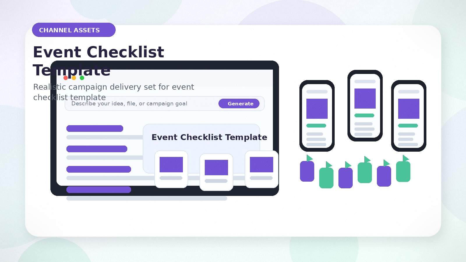 Event Checklist Template realistic channel assets visual for event checklist template