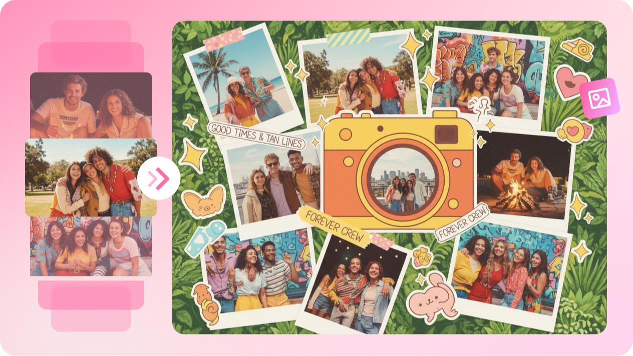 Transform photos into unified montages with multi-image fusion