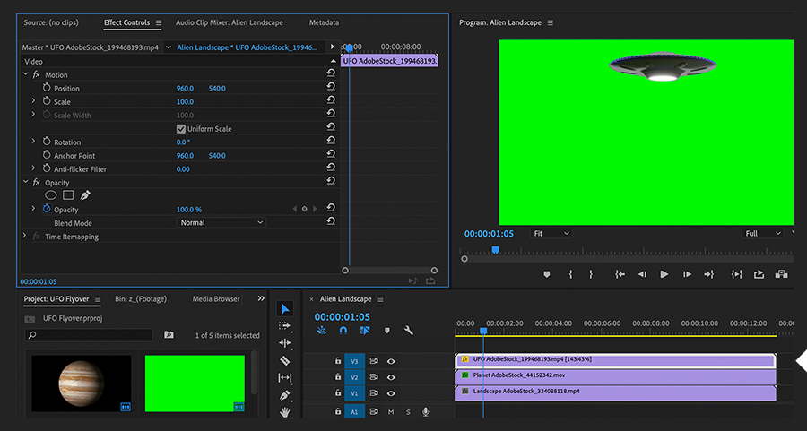 Using Adobe's chroma key Premiere Pro