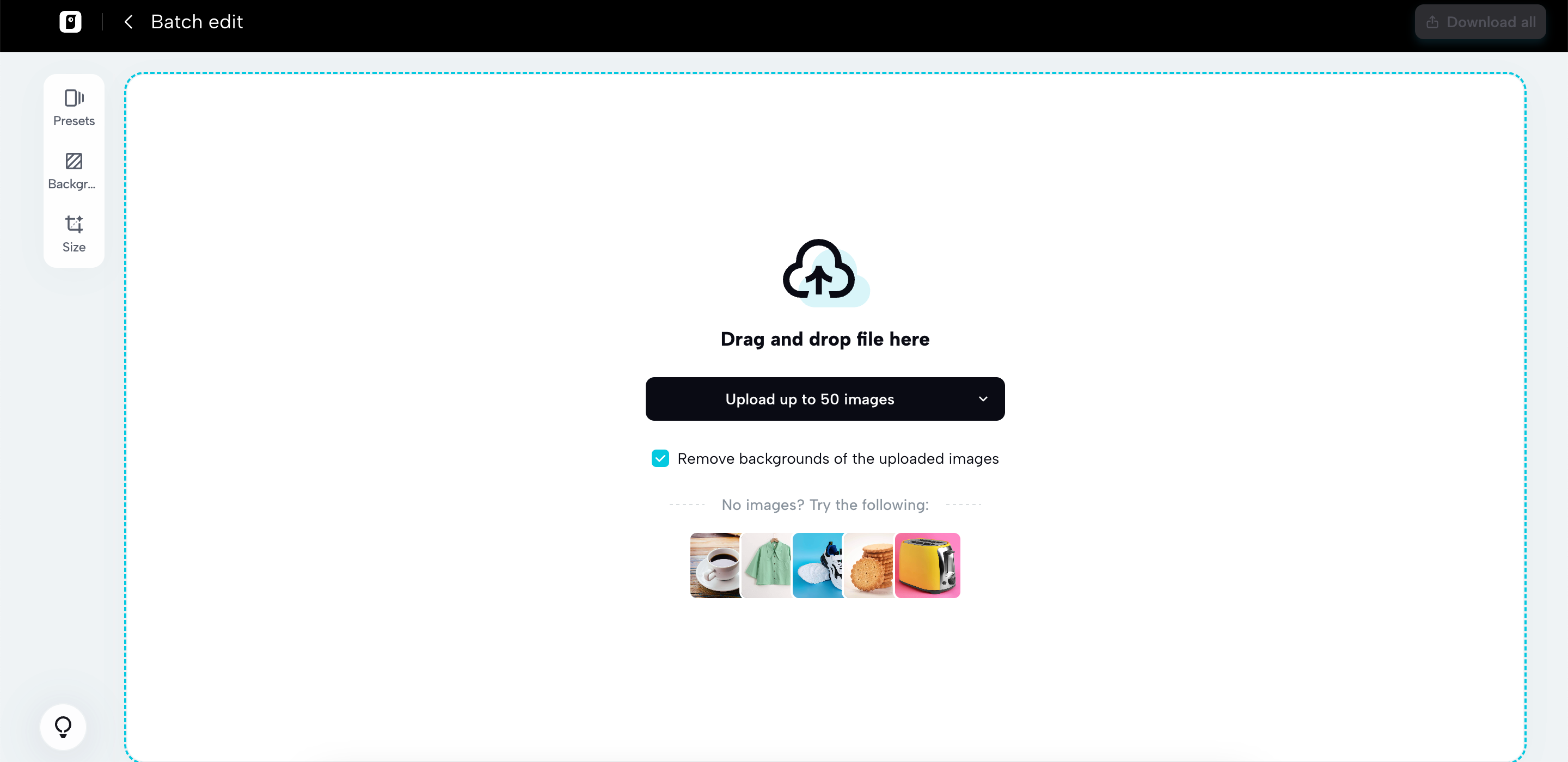 Recurso de edição em lote