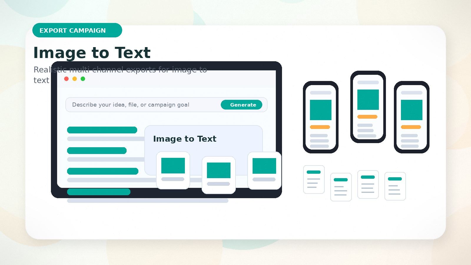 Image to Text realistic export campaign visual for image to text