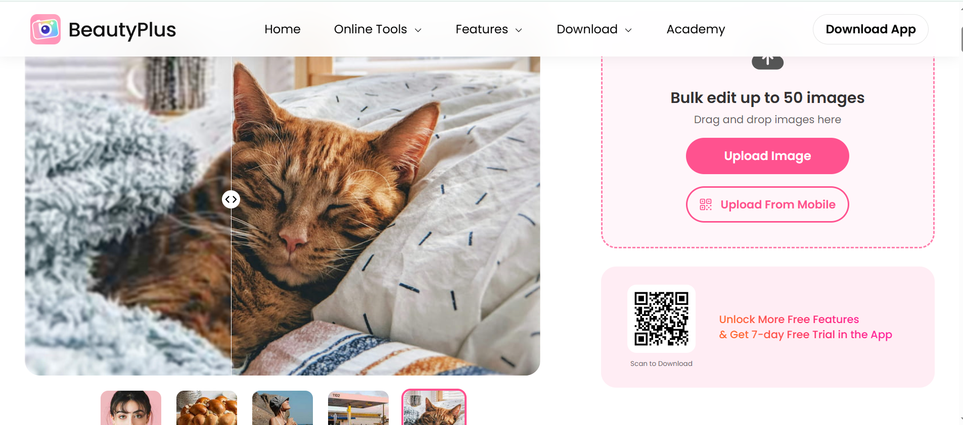 Beautyplus ingyenes online fotószerkesztő