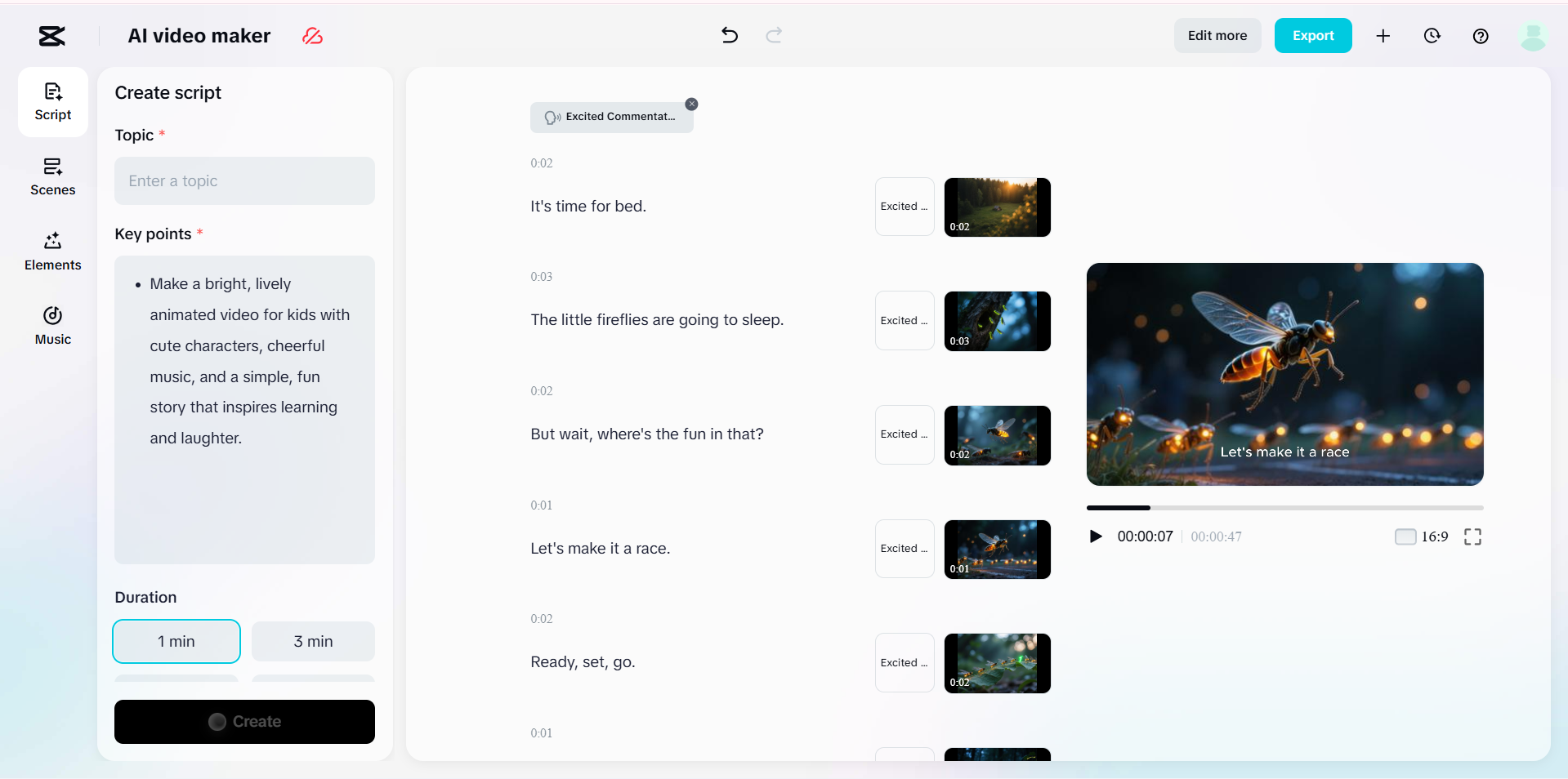 Interface van de CapCut Web