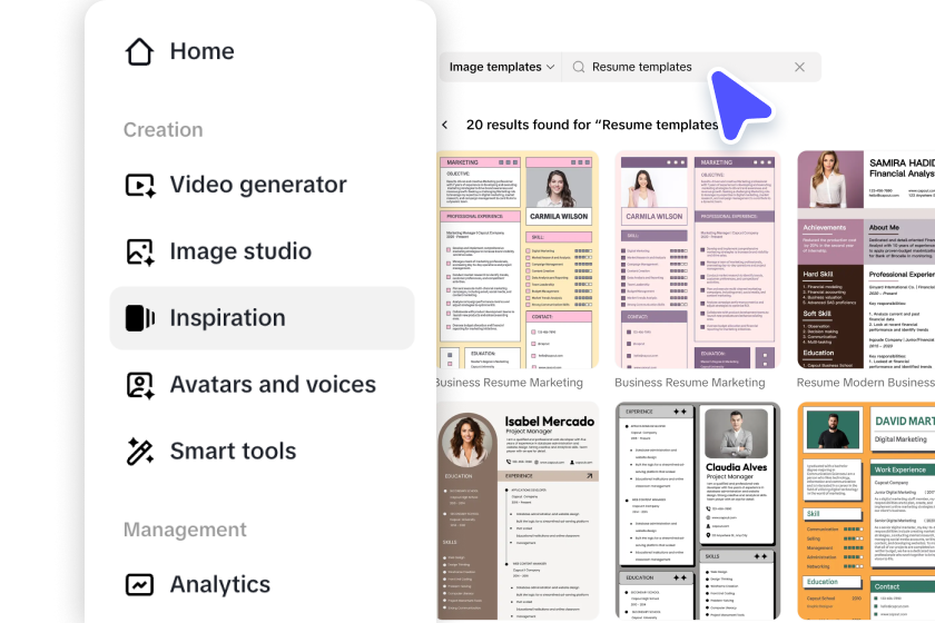 Sign up and access Inspiration