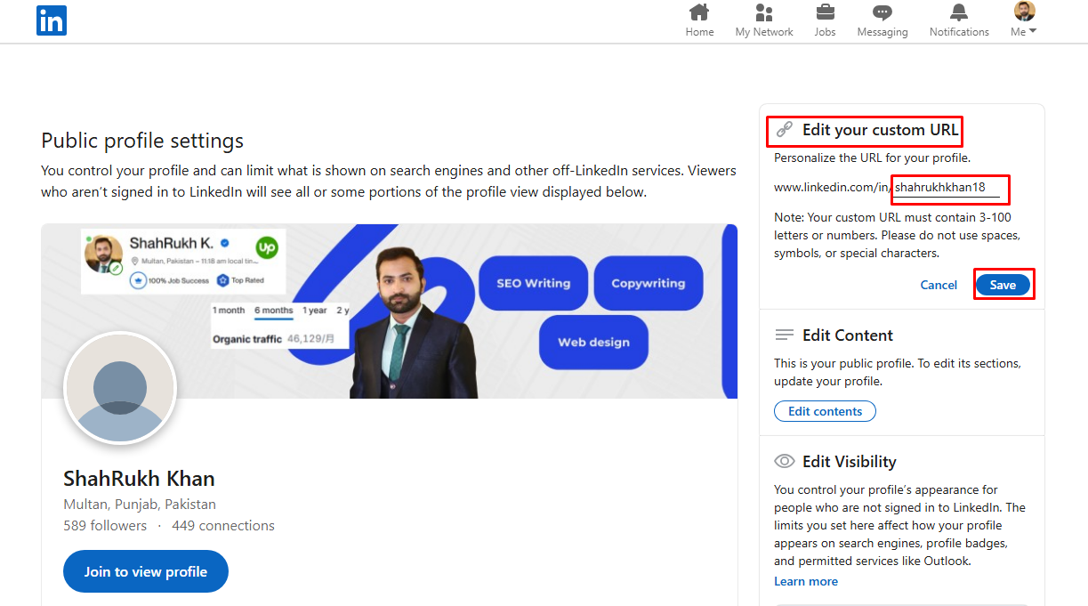 Save to confirm the change