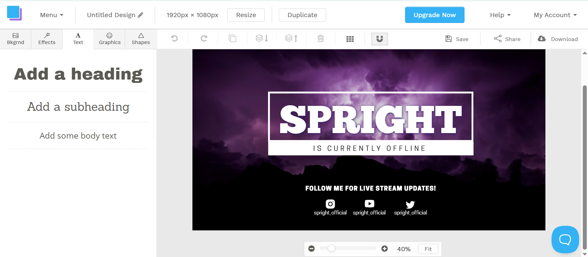 Snappa - free Twitch video banner maker