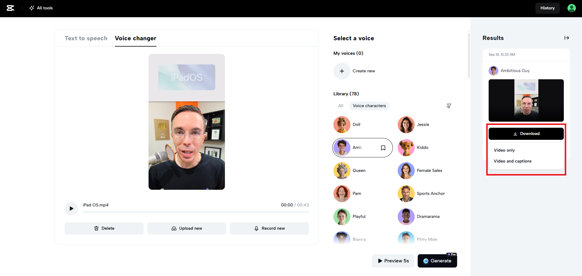 Exportieren Sie Ihre Mediendatei