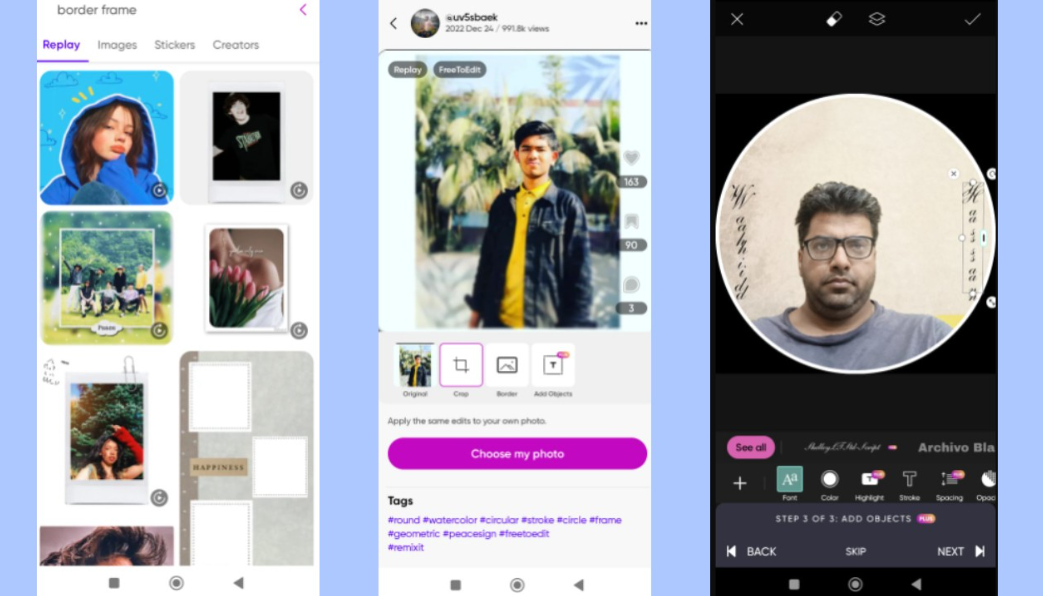 Picsart interface