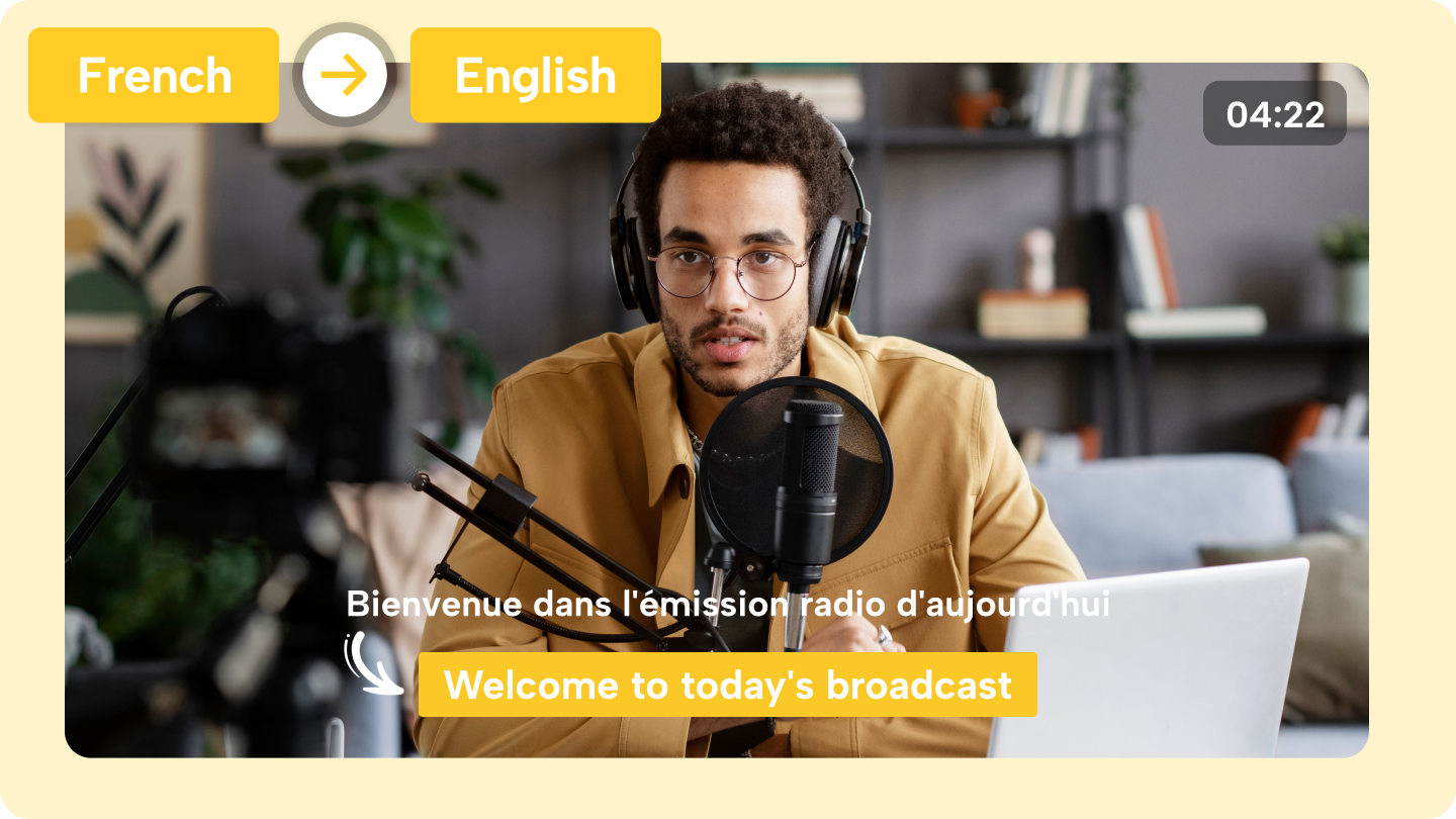 Translate French to English audio  
