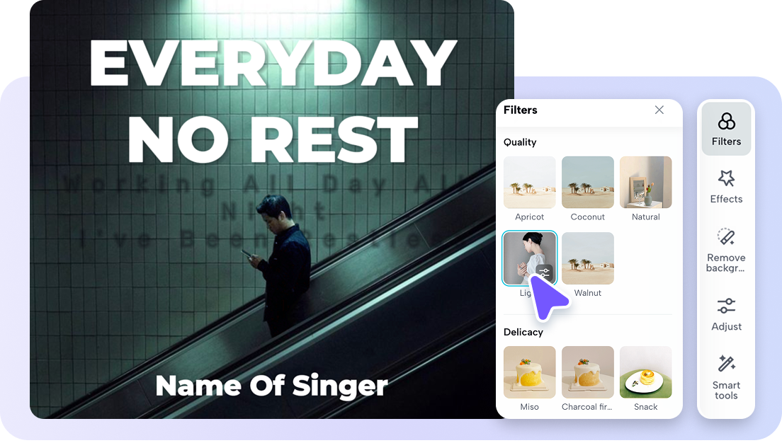 Image editing tools for professional appearance 