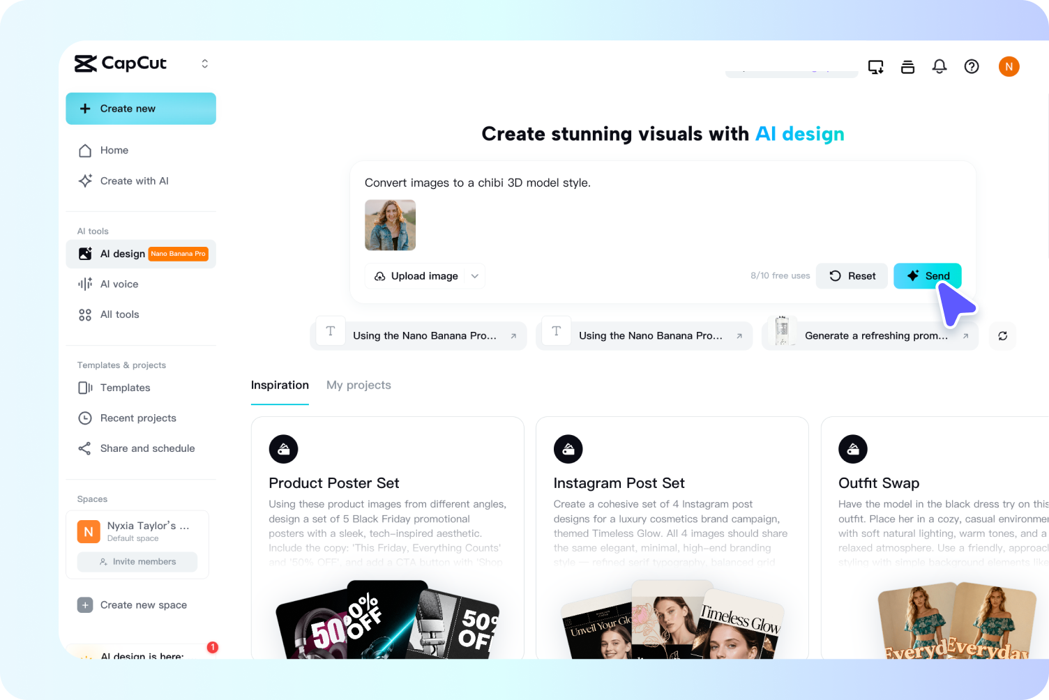 Access the AI design tool