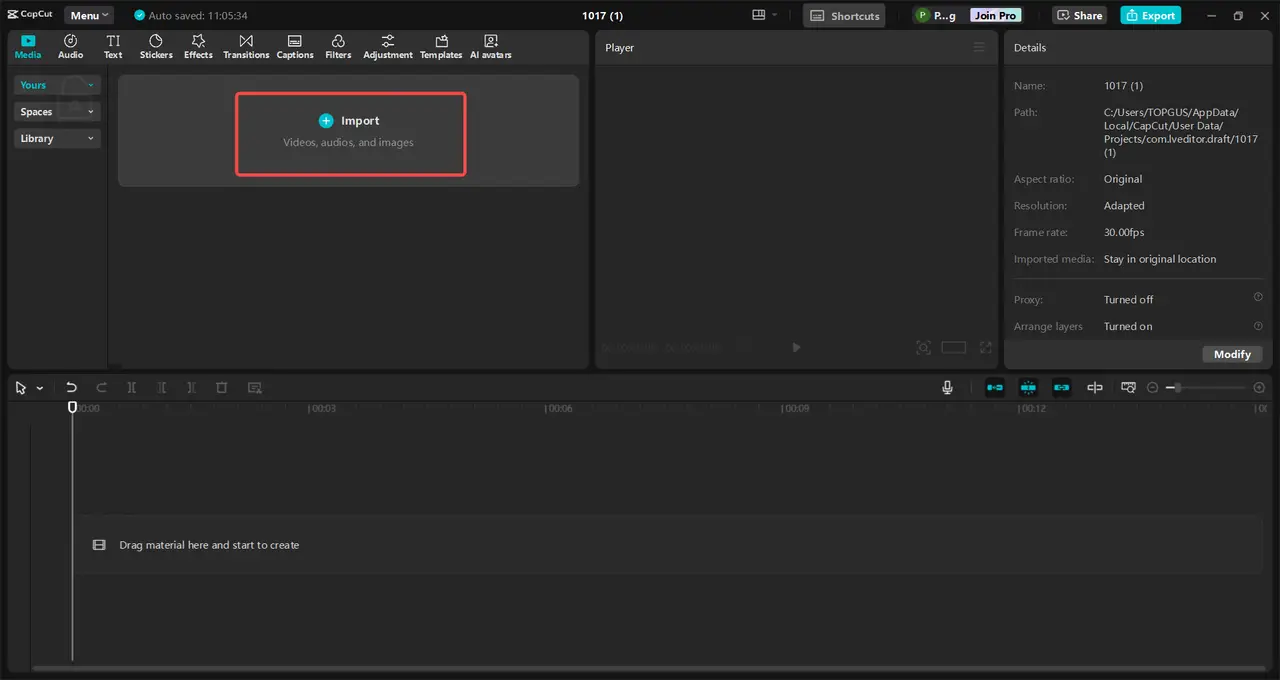 Select Ramadan template or upload media