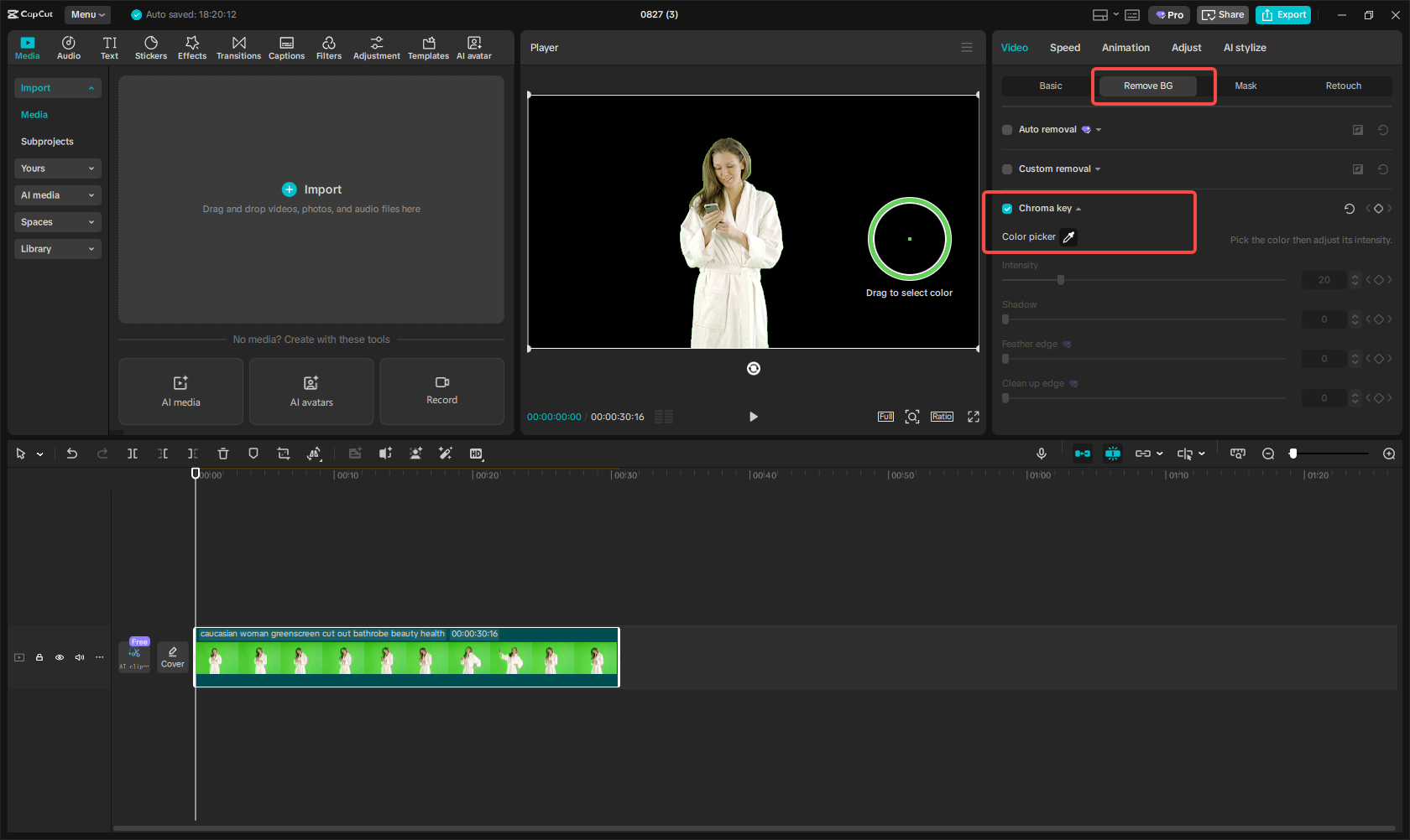 Remove the green screen background