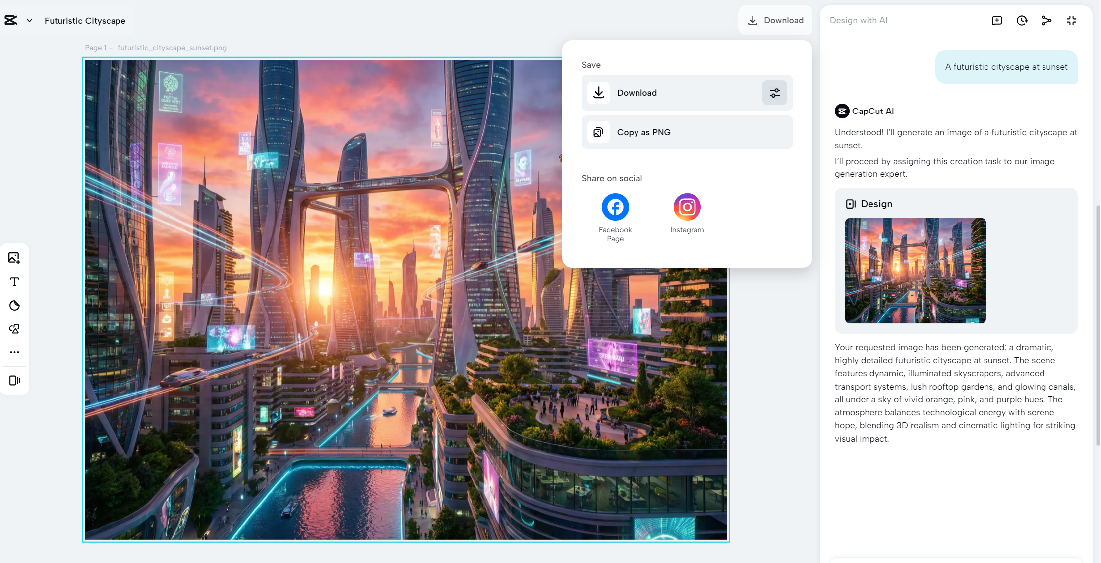 save and share your design on CapCut PC