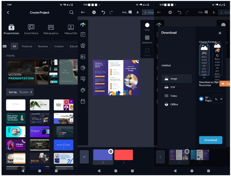 Interface of Visme - the most liked free flyer maker