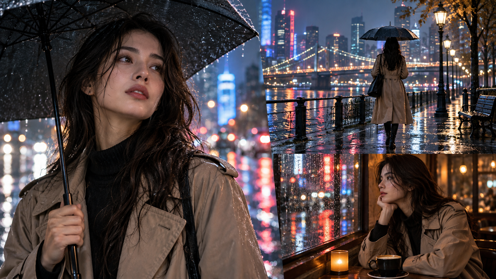 ภาพตัดปะภาพยนตร์ AI: Arc ตัวละครกลางคืนในเมือง