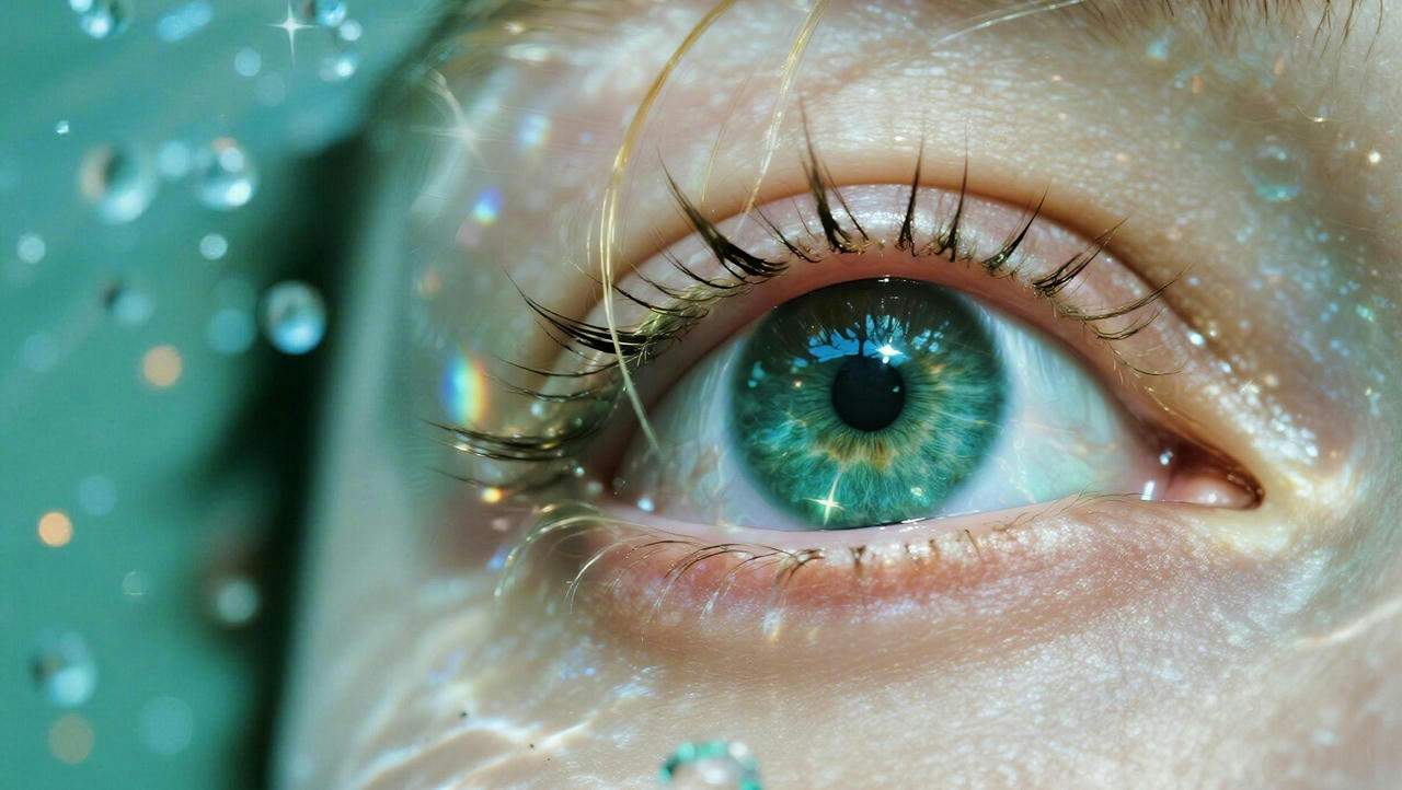 Surreal close-up eye portrait generated from an AI image prompt