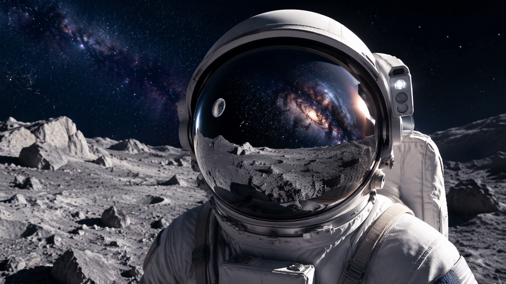 Dreamina astronaut filter prompt example 2: Lunar Landscape Scene