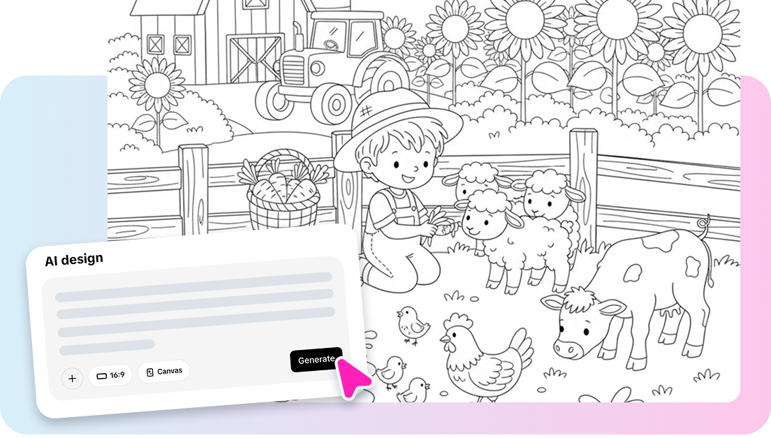 Outil de conception IA pour générer des pages à colorier