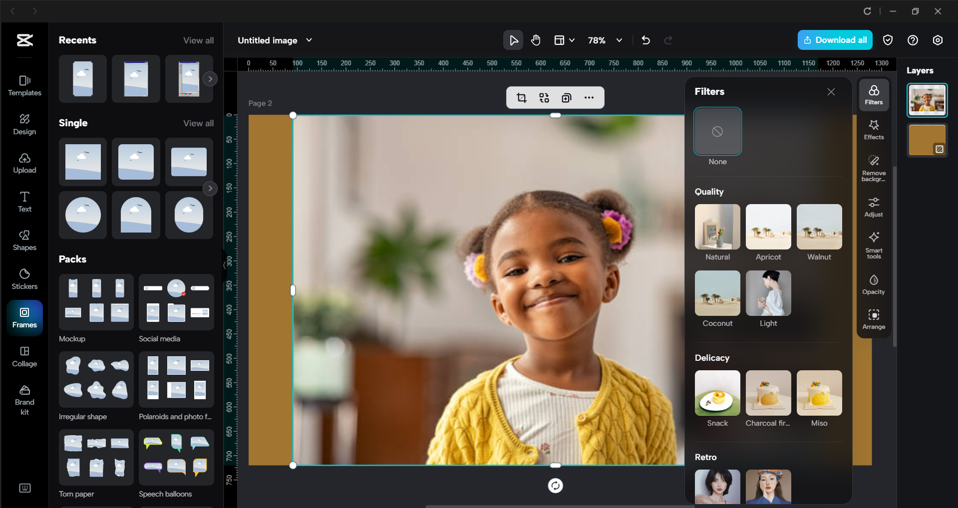 Schnittstelle des CapCut Desktop-Video-Editors - ein weiteres Tool zur Bearbeitung von Bildern mit KI