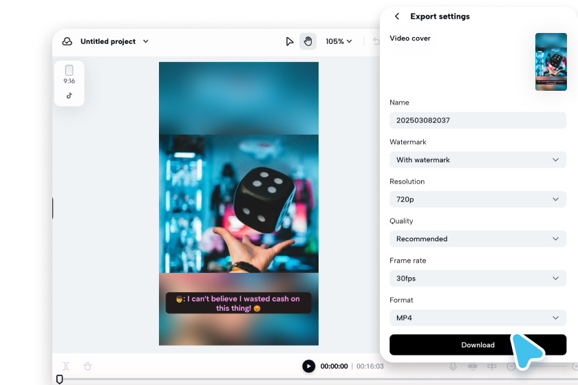 Edit, export, and publish your video