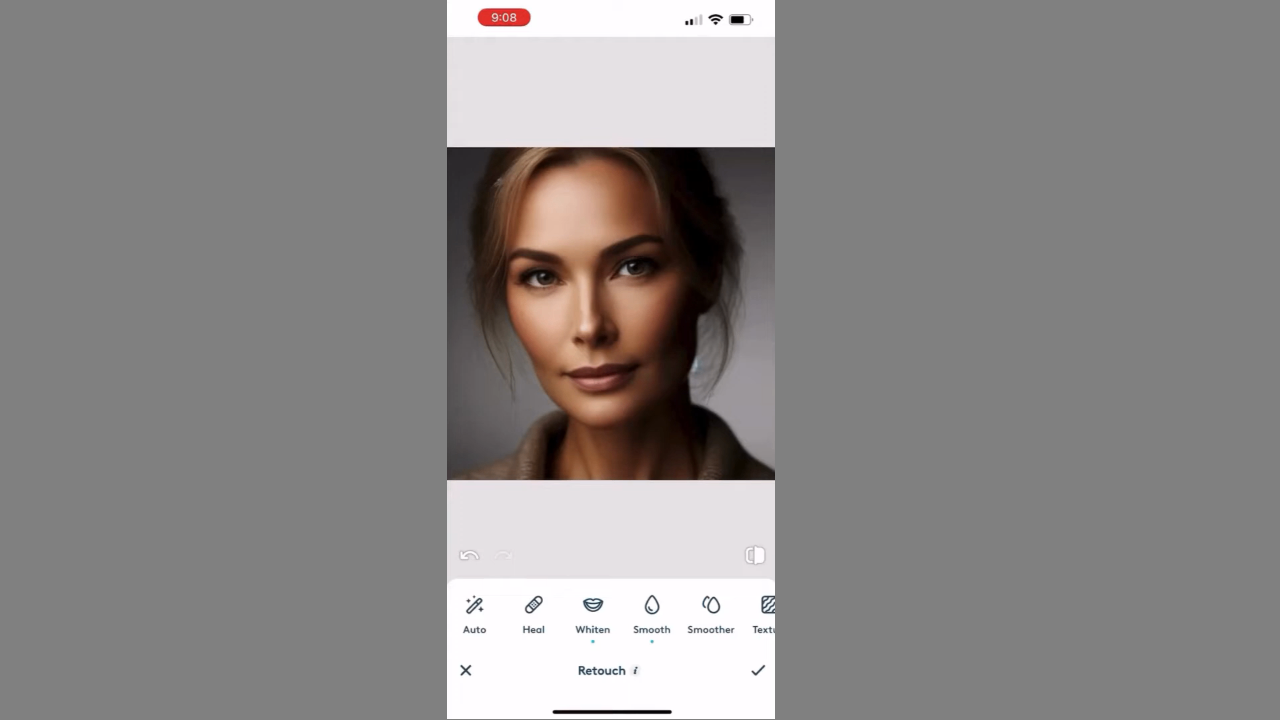 Aplicativo de suavização de fotos Facetune