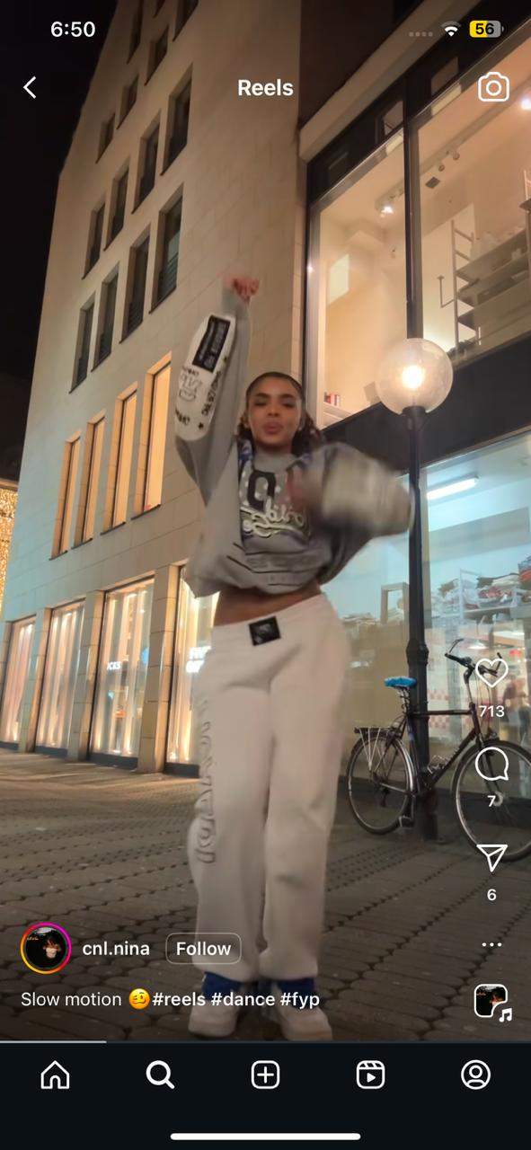 An Instagram reel with a dance in slow motion