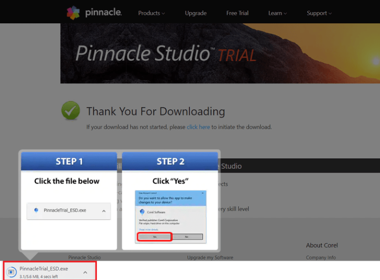 Descargando el software Pinnacle Studio