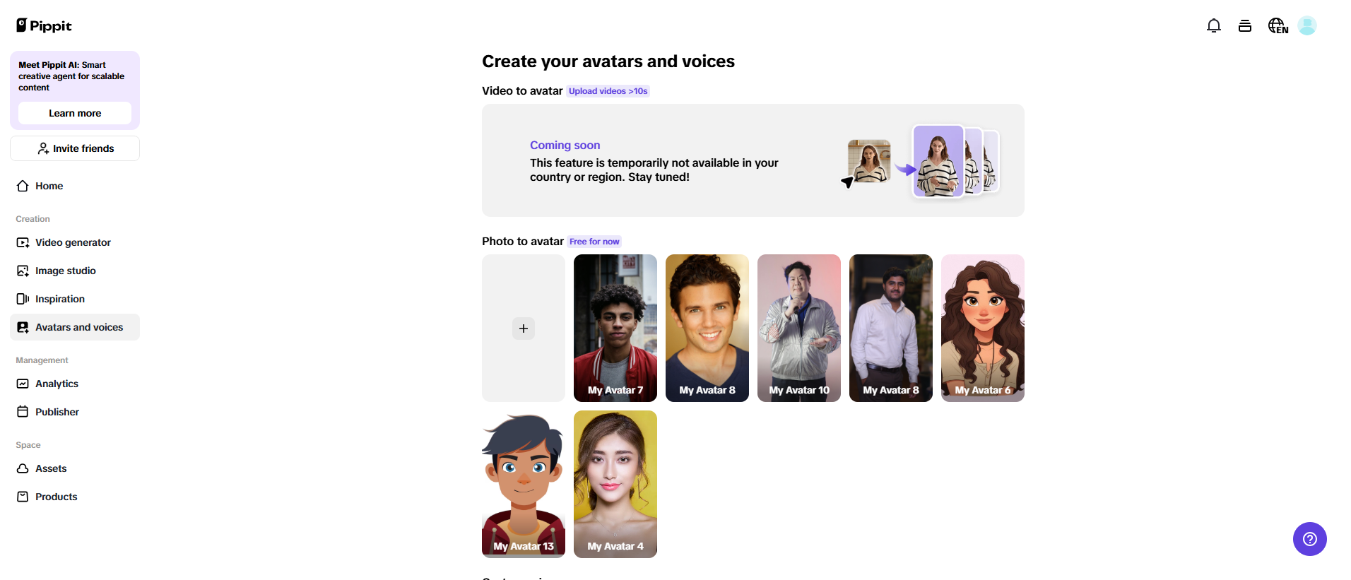 Các avatar và giọng nói AI