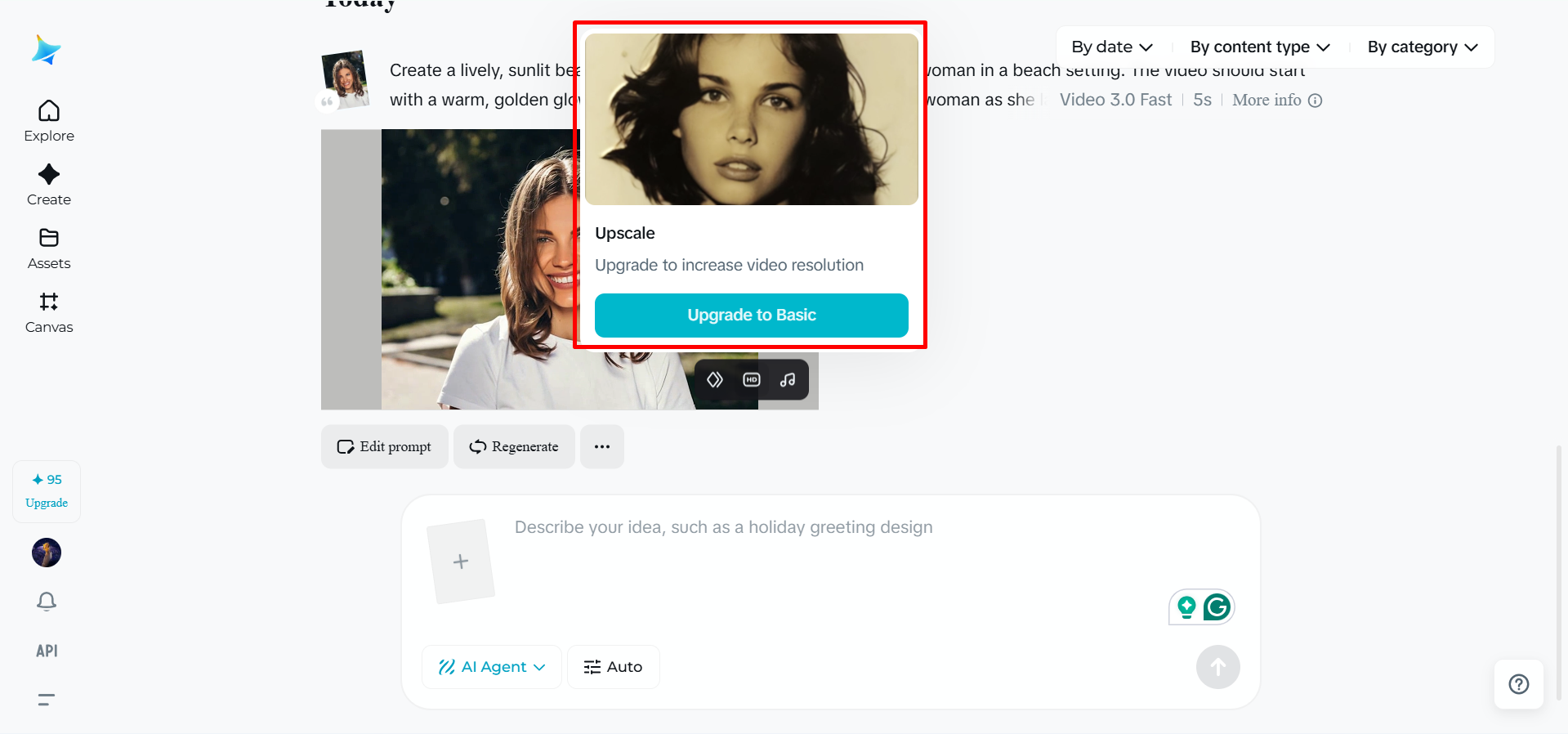 Uppskalera dina videor du förbereder från foton med Dreamina