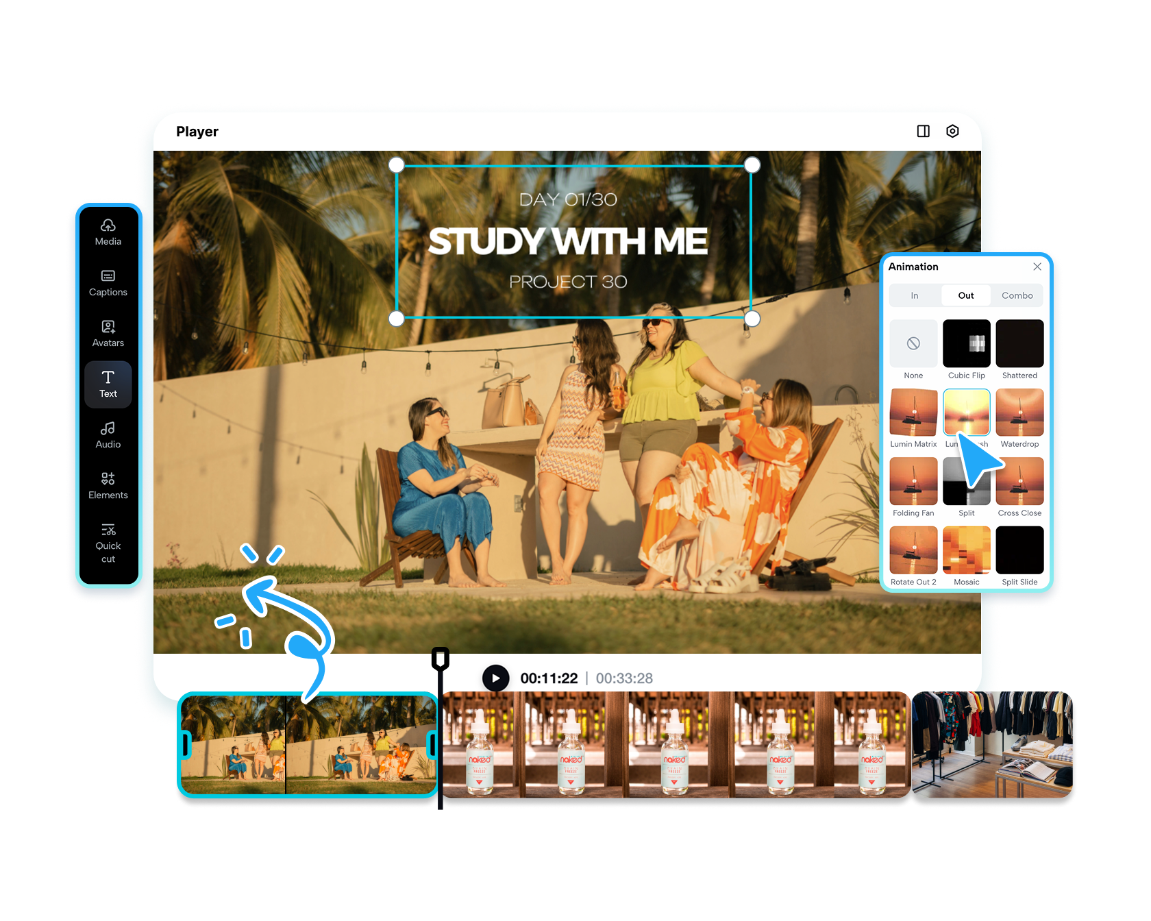 Editor video gratuito per vlog online