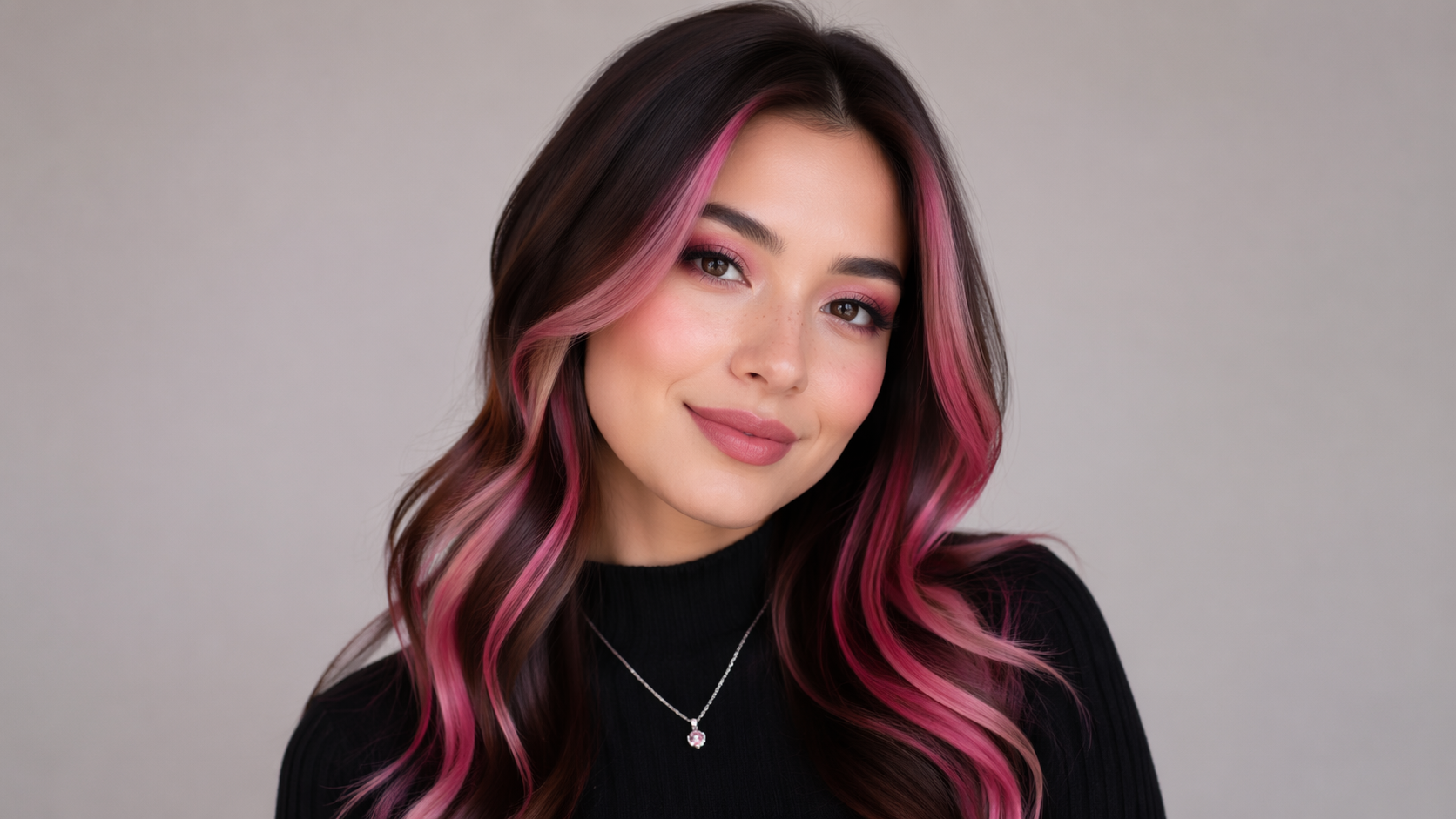 Dreamina egirl filter prompt example 3: Pink Hair Streak Edit