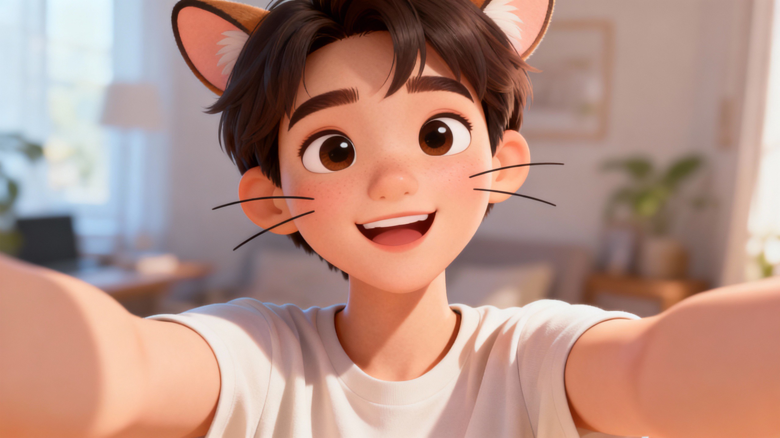 Cartoon face selfie filter