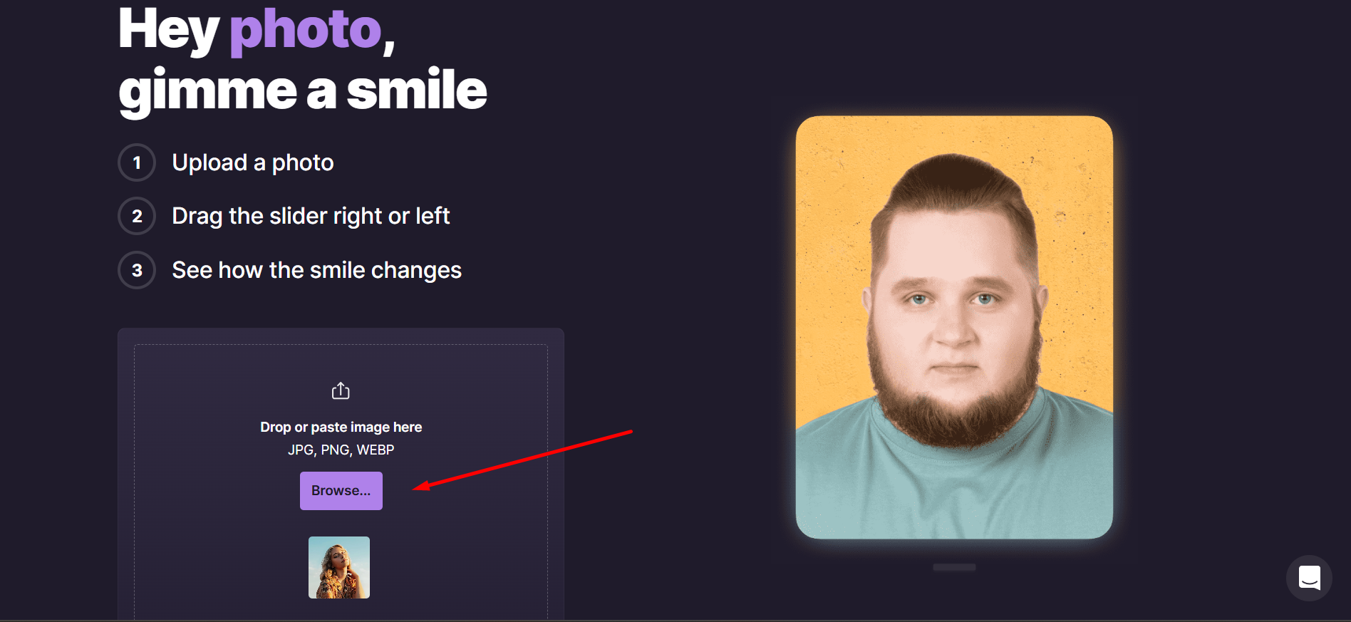 Uploading an image in Heyphot
