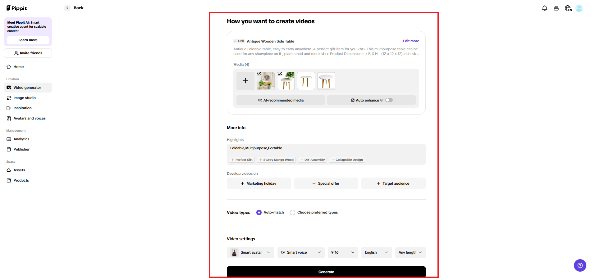 How you want to create a video page