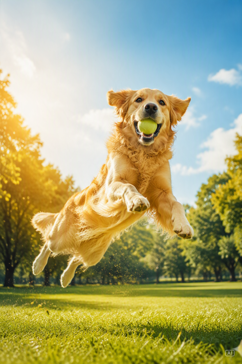 Dog poster golden retriever image generated by Pippit