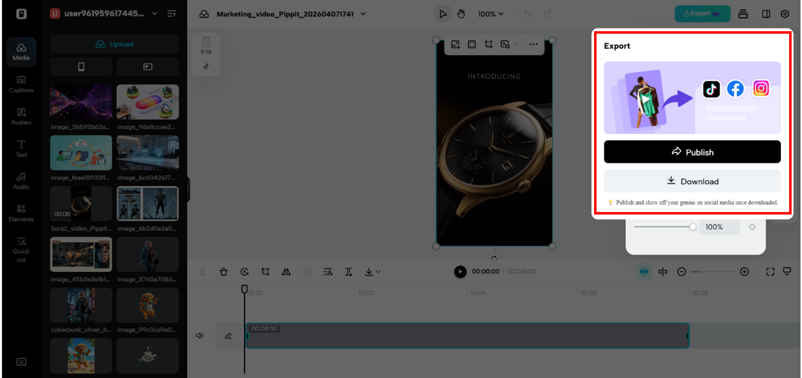 Finalize and export