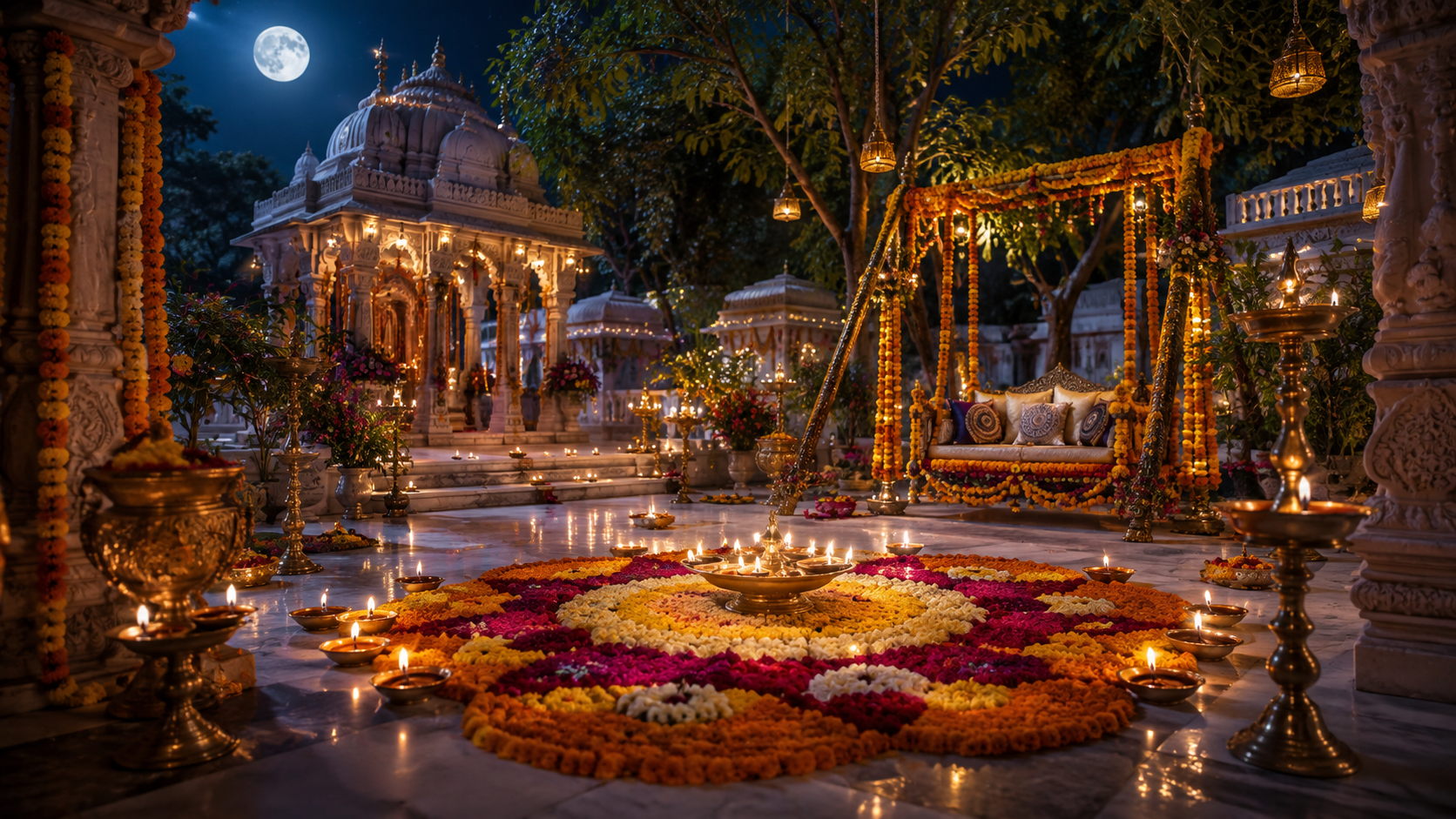 prompt seen janmashtami example — Family-friendly celebration scene