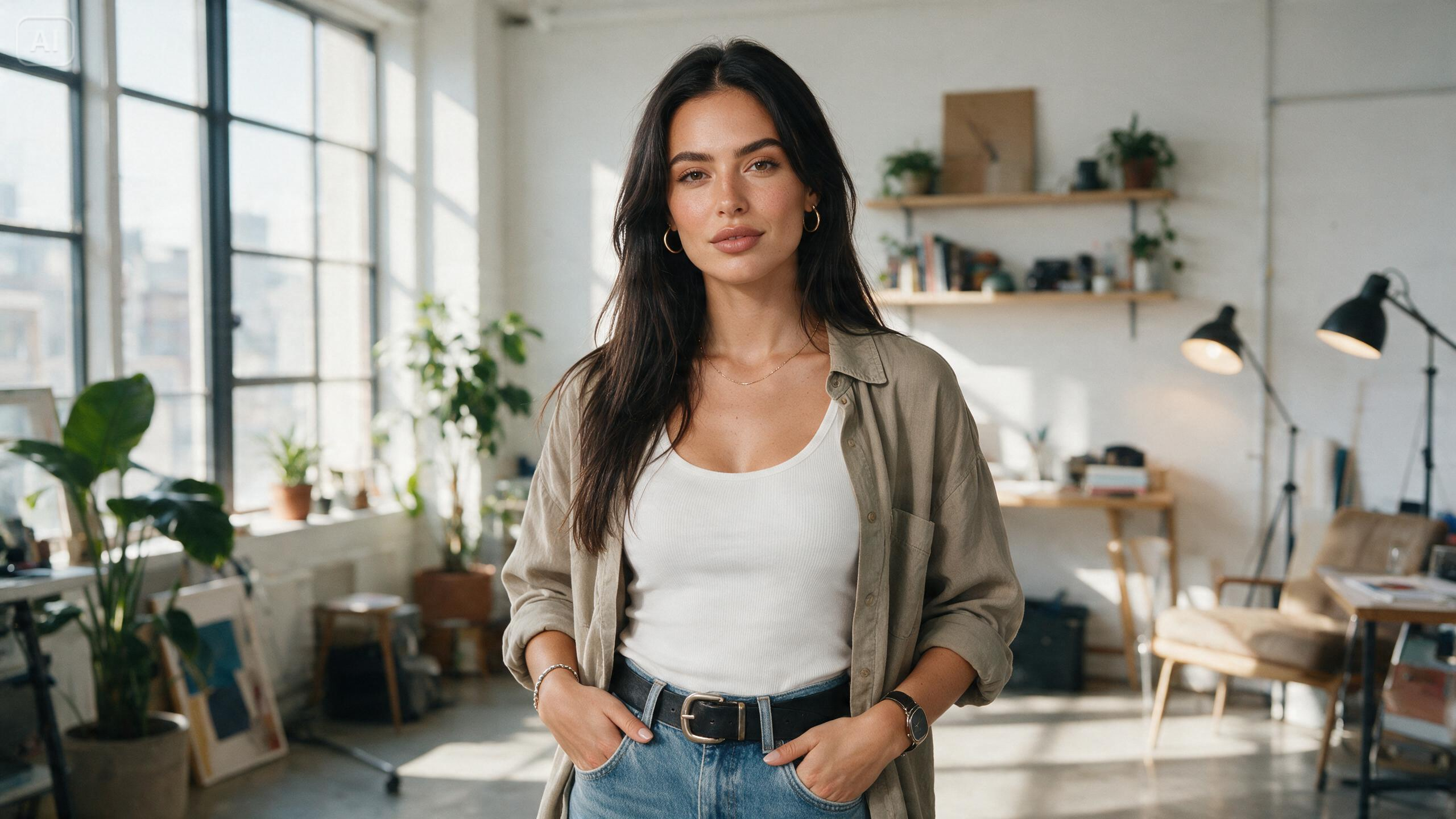 Prompt for a photorealistic influencer portrait