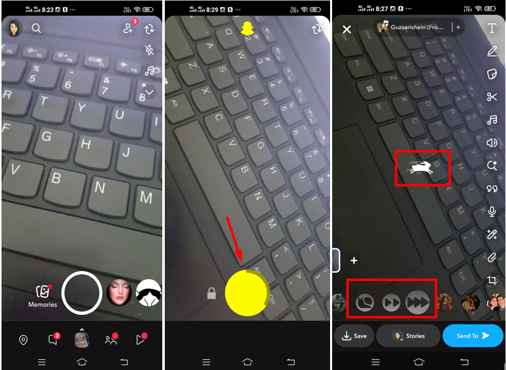 Image showing how to change voice speed on Snapchat