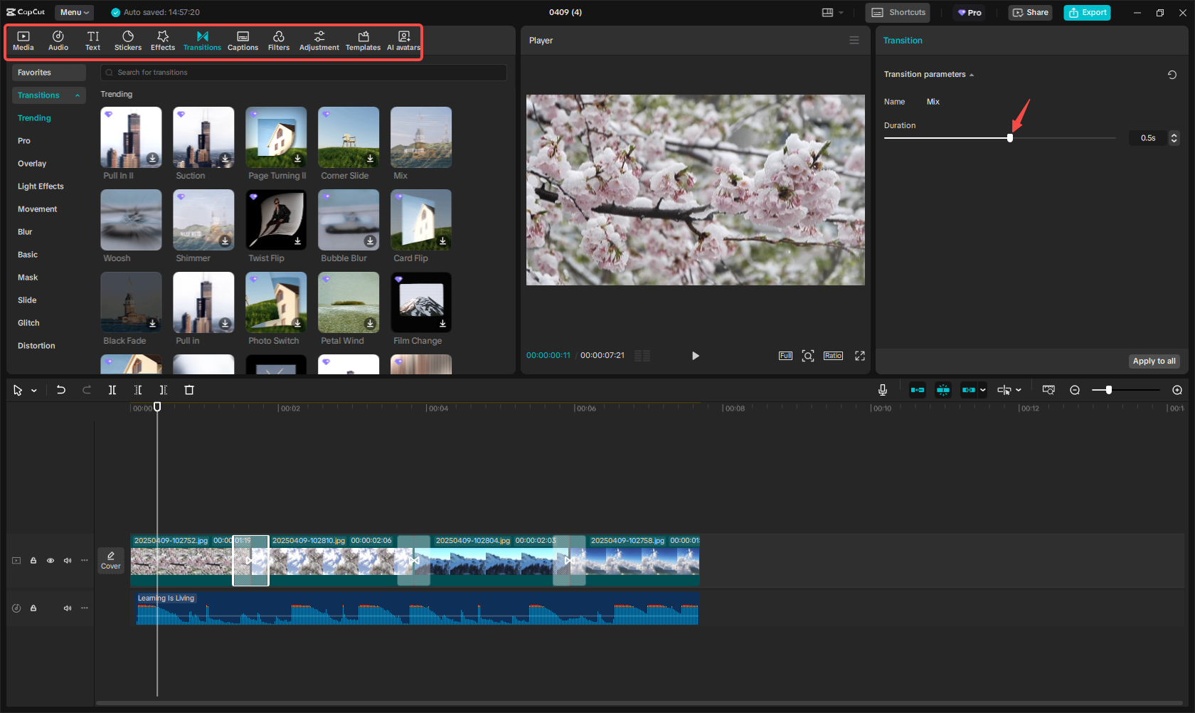 Edit slideshow