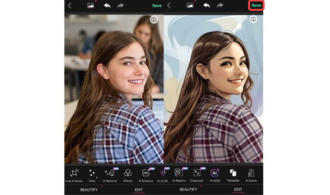 Add a script and AI voice to create talking avatar